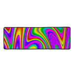 Abstract Neon Trippy Print Long Kitchen Mat
