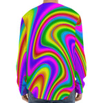 Abstract Neon Trippy Print Long Sleeve Baseball Jersey