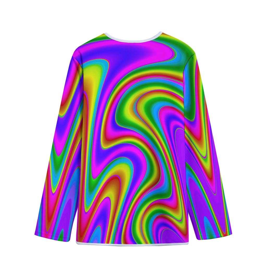 Abstract Neon Trippy Print Long Sleeve Short Coat