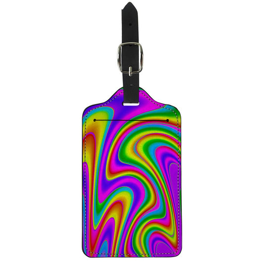 Abstract Neon Trippy Print Luggage Tag