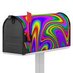 Abstract Neon Trippy Print Mailbox Cover