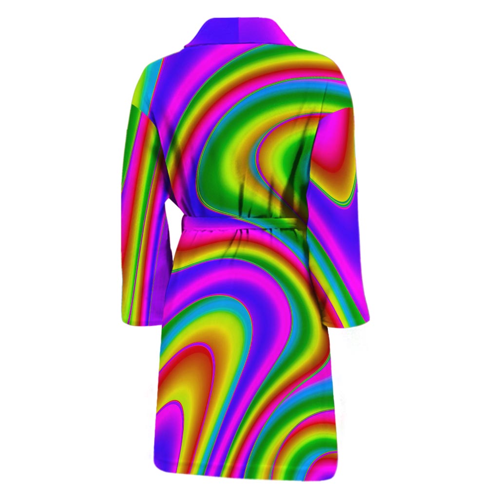Abstract Neon Trippy Print Men's Bathrobe