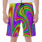 Abstract Neon Trippy Print Men's Beach Shorts