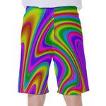 Abstract Neon Trippy Print Men's Beach Shorts