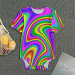 Abstract Neon Trippy Print Men's Bodysuit