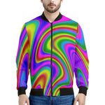 Abstract Neon Trippy Print Men's Bomber Jacket
