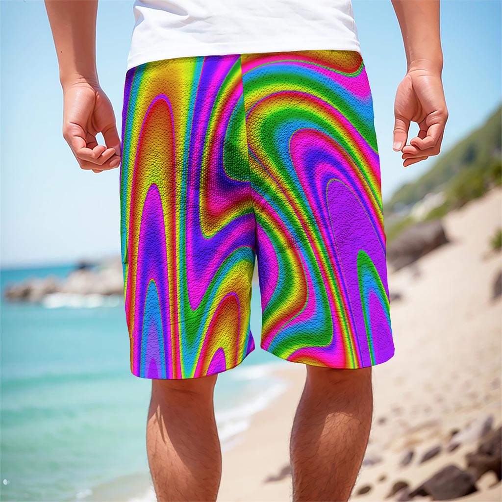 Abstract Neon Trippy Print Men's Cargo Shorts