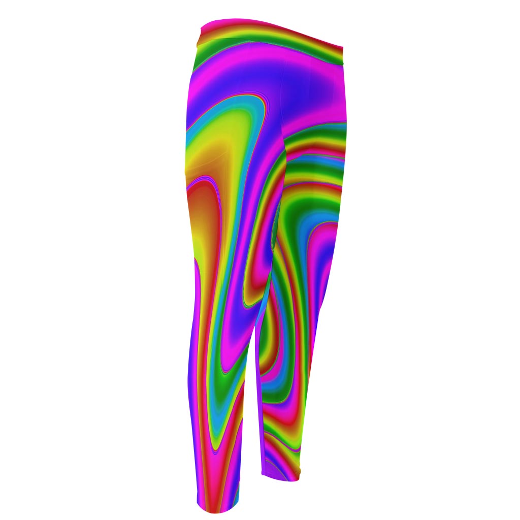 Abstract Neon Trippy Print Men's Compression Pants