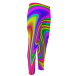 Abstract Neon Trippy Print Men's Compression Pants