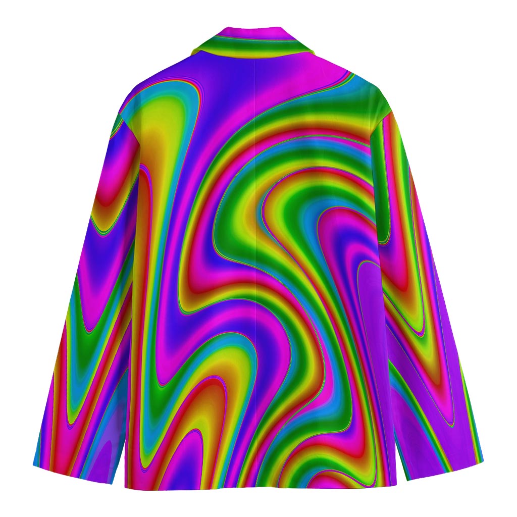 Abstract Neon Trippy Print Men's Cotton Blazer