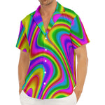 Abstract Neon Trippy Print Men's Deep V-Neck Shirt