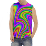Abstract Neon Trippy Print Men's Fitness Tank Top