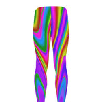 Abstract Neon Trippy Print Men's leggings