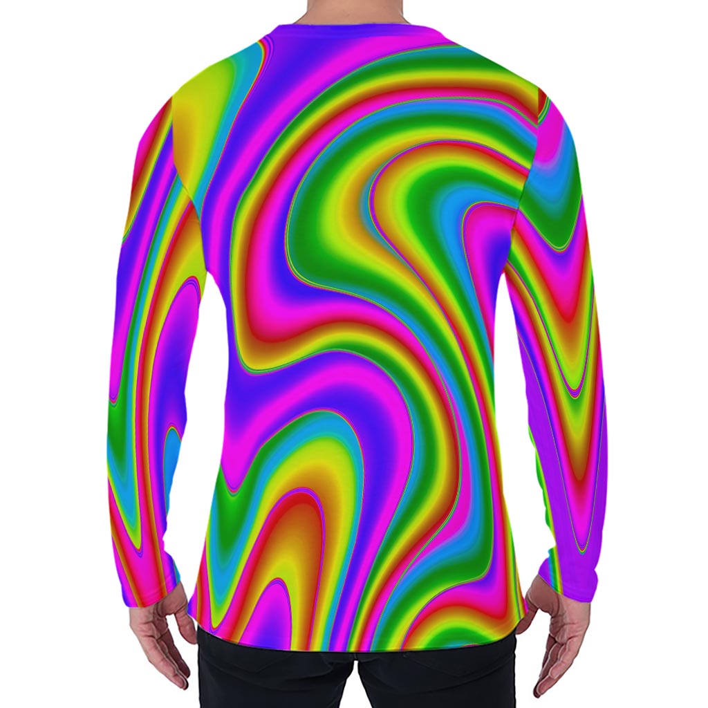 Abstract Neon Trippy Print Men's Long Sleeve T-Shirt