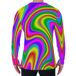 Abstract Neon Trippy Print Men's Long Sleeve T-Shirt