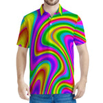 Abstract Neon Trippy Print Men's Polo Shirt