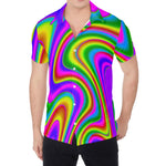 Abstract Neon Trippy Print Men's Shirt