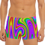 Abstract Neon Trippy Print Men's Short Boxer Briefs