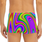 Abstract Neon Trippy Print Men's Short Boxer Briefs