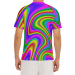 Abstract Neon Trippy Print Men's Short Sleeve Rash Guard