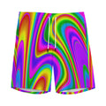 Abstract Neon Trippy Print Men's Athletic Shorts