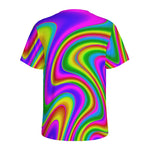Abstract Neon Trippy Print Men's Sports T-Shirt
