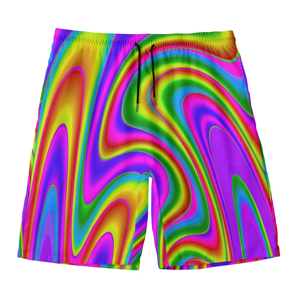 Abstract Neon Trippy Print Men's Swim Trunks