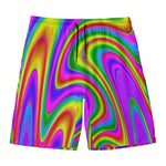 Abstract Neon Trippy Print Men's Swim Trunks