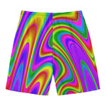 Abstract Neon Trippy Print Men's Swim Trunks