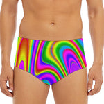 Abstract Neon Trippy Print Men's Triangle Swim Briefs