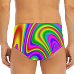 Abstract Neon Trippy Print Men's Triangle Swim Briefs