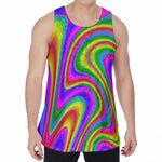 Abstract Neon Trippy Print Men's Velvet Tank Top