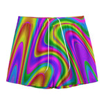 Abstract Neon Trippy Print Mesh Shorts
