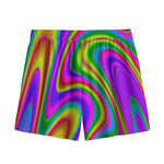 Abstract Neon Trippy Print Mesh Shorts