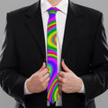 Abstract Neon Trippy Print Necktie