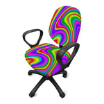 Abstract Neon Trippy Print Office Chair Cover