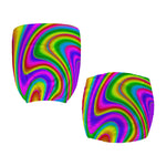 Abstract Neon Trippy Print Office Chair Cover