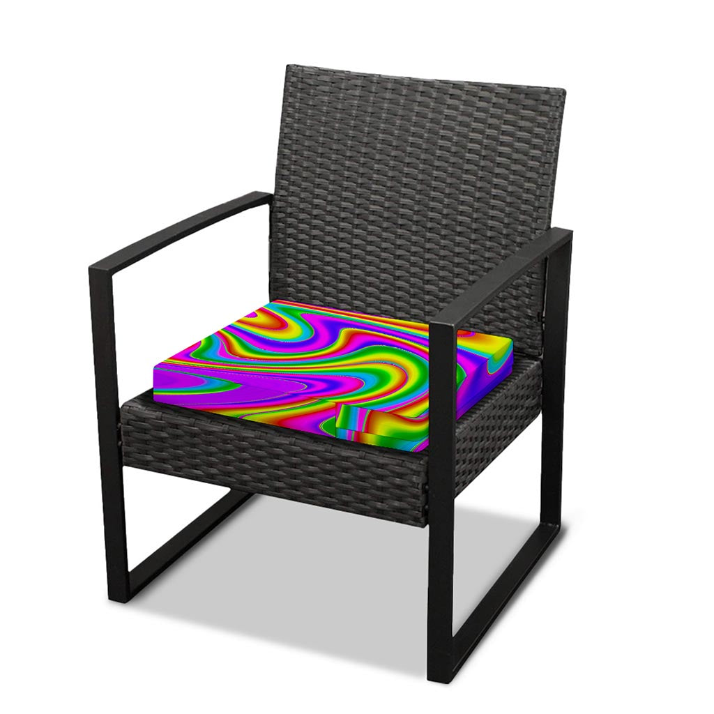 Abstract Neon Trippy Print Outdoor Seat Cushion Cover