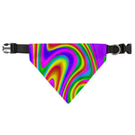 Abstract Neon Trippy Print Over The Collar Dog Bandana