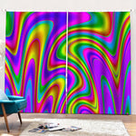 Abstract Neon Trippy Print Pencil Pleat Curtains