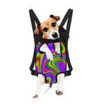 Abstract Neon Trippy Print Pet Carrier Backpack