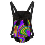 Abstract Neon Trippy Print Pet Carrier Backpack