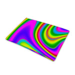 Abstract Neon Trippy Print Pet Cooling Mat Cover