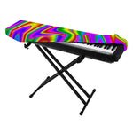 Abstract Neon Trippy Print Piano Keyboard Cover