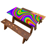 Abstract Neon Trippy Print Picnic Table Cover