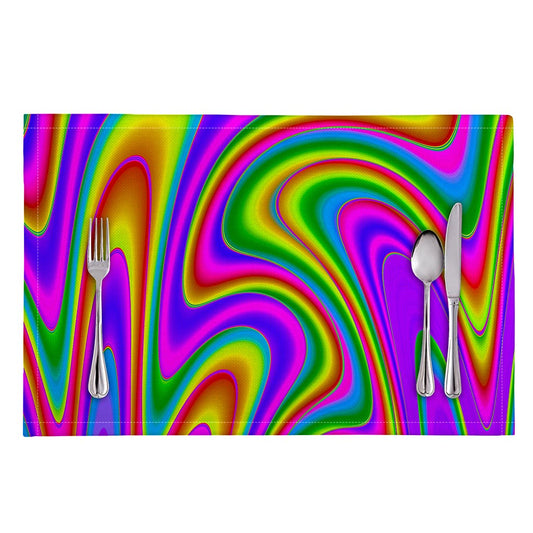 Abstract Neon Trippy Print Placemat