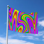 Abstract Neon Trippy Print Polyester Flag