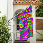 Abstract Neon Trippy Print Polyester Flag