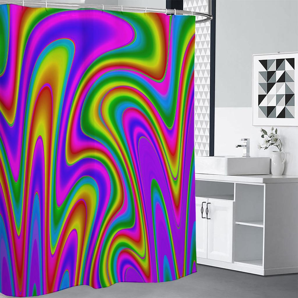 Abstract Neon Trippy Print Premium Shower Curtain