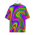 Abstract Neon Trippy Print Rayon Hawaiian Shirt